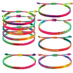 Bracelets fil de nylon de la moelle tressés, colorées, 1/4 pouce (0.5 cm), diamètre intérieur: 2~3-1/8 pouce (5~8 cm), 5 pièces / kit
