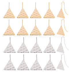 arricraft 20 Pcs 2 Colors Brass Earring Hooks, Triangle Stud Earrings Accessories Flat Pad Earrings Studs for Mother's Day Anniversaries Gifts and Favors