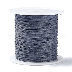Cordon de noeud chinois en nylon, cordon de bijoux en nylon pour la fabrication de bijoux, bleu ardoise, 0.4mm, environ 28~30 m / bibone 
