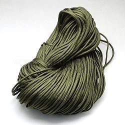 7 внутренние сердечники веревки из полиэстера и спандекса, ровный цвет, для изготовления веревочных браслетов, темно-оливковый зеленый, 4~5 мм, около 109.36 ярда (100 м) / пачка, 420~500 г / пачка