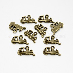 Metal Alloy Pendants, Cadmium Free & Nickel Free & Lead Free, Train, Antique Bronze, 17.8x11.5x2mm, Hole: 2mm