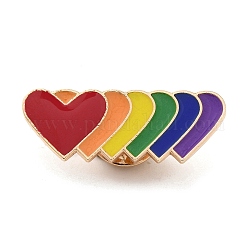 Spille smaltate a tema orgoglio arcobaleno, stemma in lega leggera oro per abbigliamento zaino, colorato, cuore, 16.5x31.5x1.5mm