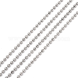 Chaînes de boule en fer, chaîne de perles, soudé, avec bobine, sans nickel, argent antique, 3.2mm, environ 164.04 pied (50 m)/rouleau