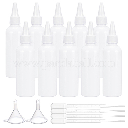 Kits de botellas exprimibles para mascotas benecreat, con tolva de embudo de plástico y cuentagotas, blanco, 39x150mm, capacidad: 100ml (3.38 fl. oz)