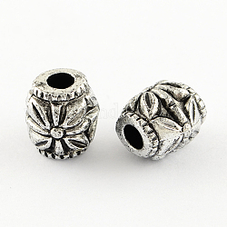Retro Acrylic Beads, Column, Antique Silver Plated, 11x10mm, Hole: 4mm, about 880pcs/500g