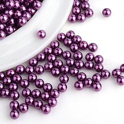 Abalorios de acrílico de la perla de imitación, ningún agujero, redondo, medio de la orquídea, 1.5~2mm, aproximamente 10000 unidades / bolsa