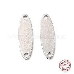 925 Sterling Silver Links, Chain Tabs, with 925 Stamp, Platinum, 13x4x0.6mm, Hole: 1mm