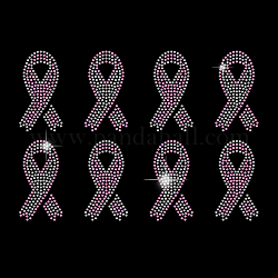 Mama cáncer conciencia bibbon vidrio hotfix rhinestone, hierro en apliques, accesorios de vestuario, para ropa, bolsas, pantalones, color de rosa caliente, 297x210mm