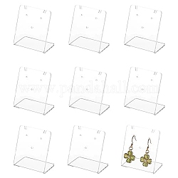 Fingerinspire 10pcs soportes de exhibición de arete inclinados de acrílico rectangulares, soporte organizador de joyas para pendientes, collar de almacenamiento, Claro, 3x5x5.5 cm, agujero: 1.4 mm
