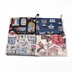 Foldable Eco-Friendly Nylon Grocery Bags, Reusable Waterproof Shopping Tote Bags, with Pouch and Bag Handle, Mixed Patterns, 52.5x60x0.15cm