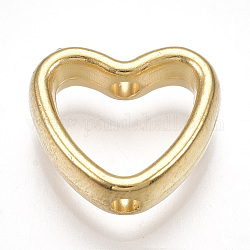 Ccb telai di perline di plastica, cuore, oro chiaro, 11x12x3.5mm, Foro: 1.6 mm