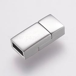 304 Magnetverschluss aus Edelstahl mit Klebeenden, Rechteck, Edelstahl Farbe, 17.5x8x5 mm, Bohrung: 2.5x6 mm