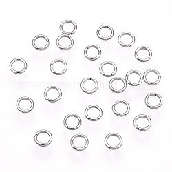304 Edelstahl offenen Ringe springen, Edelstahl Farbe, 24 Gauge, 3x0.5 mm, Bohrung: 2 mm, Innendurchmesser: 2 mm, ca. 830 Stk. / 10 g