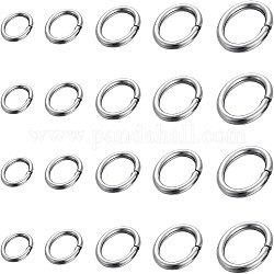 Unicraftale 1000pcs 5 tamaños anillos de salto ovalados de 6/5/4/3/2.5 mm anillos de salto cerrados pero sin soldar de acero inoxidable conectores de anillo ovalado para la fabricación de collar de pulsera de joyería de cota de malla