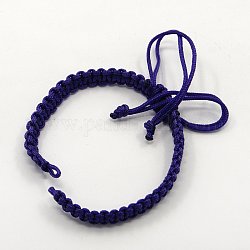 Braided Nylon Cord for DIY Bracelet Making, Indigo, 145~155x5x2mm, Hole: 2~4mm
