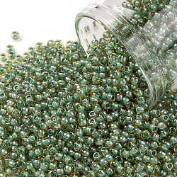 Toho perline rotonde, perline giapponesi, (380) interno colore topazio / menta julep foderato, 11/0, 2.2mm, Foro: 0.8 mm, su 1110pcs / bottiglia, 10 g / bottiglia
