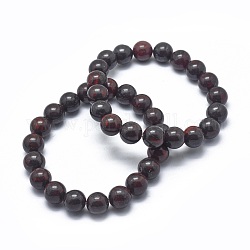 Bracciali elasticizzati con perle di diaspro naturali, tondo, 2-1/8 pollice ~ 2-3/8 pollici (5.5~6 cm), perline:8mm
