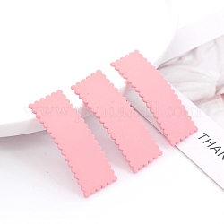 Gefrostete Haarspangen aus Kunststoff, mit Metallclip, für Frauen und Mädchen, winkte Rechteck, rosa, 55x20 mm