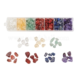 7 style perles de pierres précieuses mélangées naturelles, puce, 2.5~10x3~15x2~11.5mm, Trou: 0.4~1mm, environ 13g/style, 91g