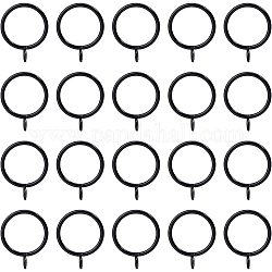 Benecreat 20 шт. железные кольца для штор с петлями для шторных панелей, 1.5-дюймовые драпировочные кольца применяются для карниза, электрофорез черный