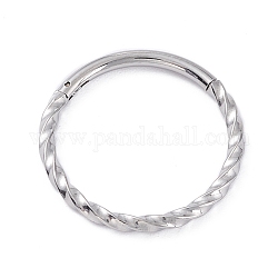 Creolen mit verdrehtem Ring für Mädchenfrauen, stämmige 304 Edelstahlohrringe, Edelstahl Farbe, 14.7x1.2 mm, 16 Gauge (1.3 mm)