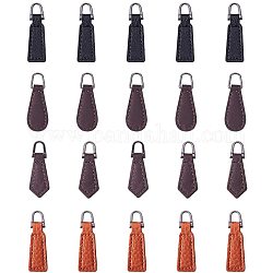 PandaHall Elite 20 pcs 4 Styles Leather Zipper Pull Zipper Tags Fixer Pull Replacement Zipper Heads for Boot Jacket Luggage Handbags Bags Purse Jacket Repair