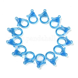 Прозрачные пластиковые застежки-клешни омара, Плут синий, 26x19x6 мм, отверстие : 2 мм