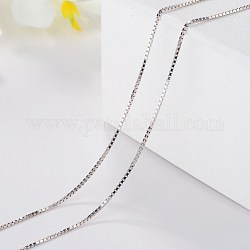 Unisex Brass Box Chain for Necklaces, Platinum, 17.71 inch(45cm)