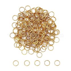Железные разрезные кольца, кольца с двойной петлей, без никеля , золотые, 8x1.4 мм, около 6.6 мм внутренним диаметром, одножильный: 0.7 мм, Около 7000 шт / 1000 г