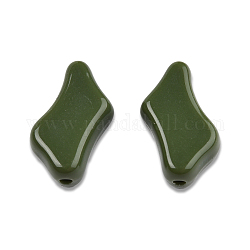 Perline acrilico opaco, pepite, verde oliva scuro, 21x13x7mm, Foro: 1.6~1.8 mm, circa 450pcs/500g