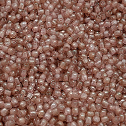 Tschechische Glasperlen, Runde, rosa, 2x2 mm, Loch: 0.7 mm, ca. 7800 Stk. / Beutel