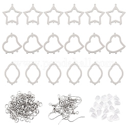 DIY Chandelier Earring Making Kits, Including Stainless Steel Chandelier Components Links &  Open Jump Rings & Earring Hooks, Plastic Ear Nuts, Mixed Color, Links: 18pcs/box