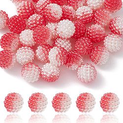 Nachahmung Perlenacrylperlen, Beere Perlen, Perlen kombiniert, Runde, rot, 12 mm, Bohrung: 1 mm