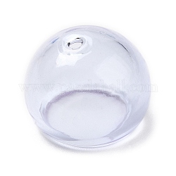 Cono di perla di vetro trasparente, per la realizzazione di campanelli eolici, mezzo tondo, lilla, 16x13mm, Foro: 1.4 mm, diametro interno: 10.8mm