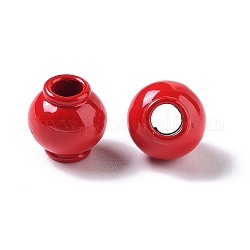Spray Painted Alloy Bead, Lantern, Crimson, 8x4.5mm, Hole: 3.5mm