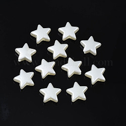 ABS Plastic Imitation Pearl Beads, Star, Seashell Color, 11x12x4mm, Hole: 1.6mm, about 2165pcs/500g