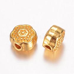 Legierung Tibetische Perlen, Blume, golden, 5.5x4 mm, Bohrung: 1 mm