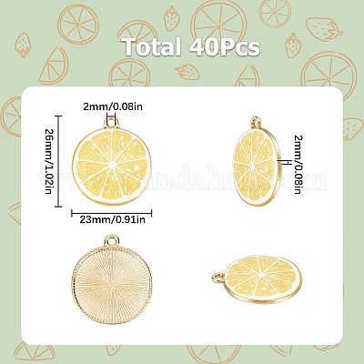 Wholesale SUNNYCLUE 1 Box 36Pcs Lemon Charm Lemon Enamel Charms