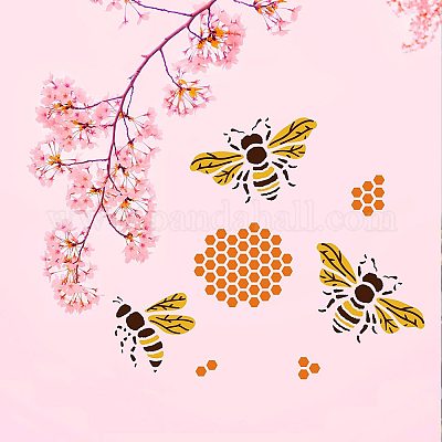  Honeycomb Stencil, 10 x 10 inch (M) - Large Bee Honey Comb  Hexagon Wall Stencils for Painting Template : Arts, Crafts & Sewing