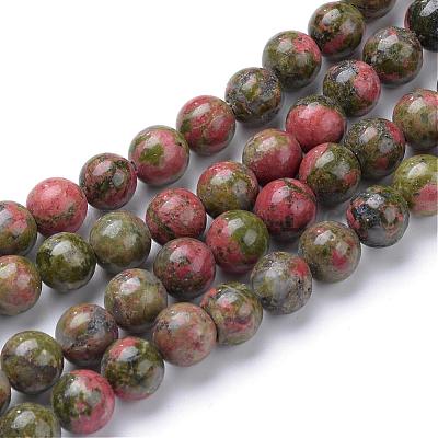 Natur Unakit Perle Stränge&nbsp;G-R345-8mm-49-1