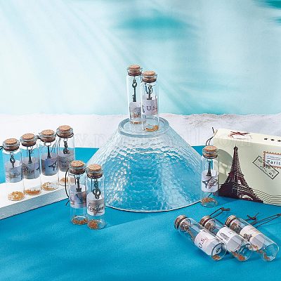 Wholesale CREATCABIN 12Pcs Transparent Glass Wishing Bottle with Plastic  Beads Metal Pendants Wood Cork Stoppers Tiny Glass Jars Decorations  Romantic Message Bottle Wedding Favors Christmas Valentines Day Gifts 