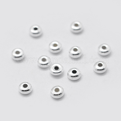 Sterling Silver 925 Rondelle Spacers Beads 3mm with hole 1mm