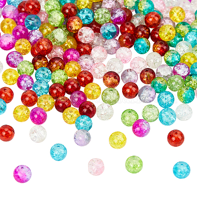 Wholesale Spray Painted Transparent Crackle Glass Beads 