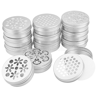 Gray Shallow Round Screw Top Tin Containers