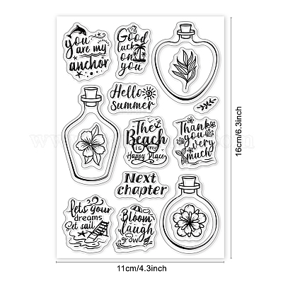 GLOBLELAND Ink Bottle Clear Stamps Transparent Silicone Stamp Seal for Card  Making Decoration and DIY Scrapbooking