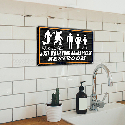 Targa Da Bagno In Metallo Retrò: Decorazione Murale Vintage Per Interni (20x30cm / 30x40cm)