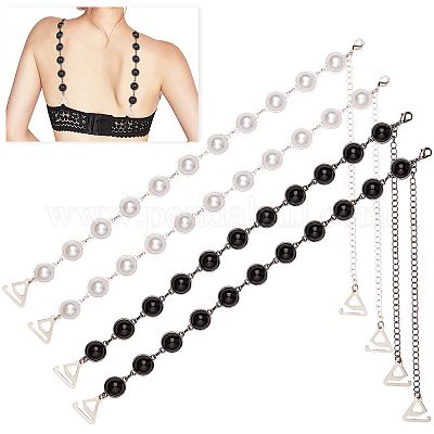 Wholesale CRASPIRE 2 Pairs Bra Shoulder Strap Non-slip Decorative Pearl  Beads Bra Belt Strap Holder Adjustable Shoulder Straps for Women 