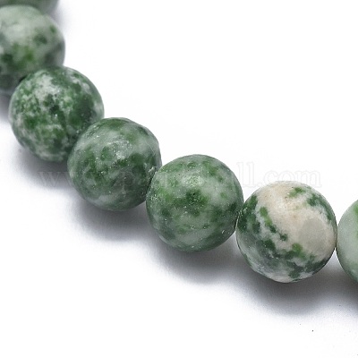Bracciali elasticizzati con perle di diaspro verde naturale&nbsp;BJEW-K212-A-017-1