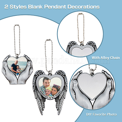 Sublimation Blank Heart Locket Necklace With Chain Decorations