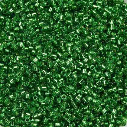 シリンダーシードビーズ  銀並ぶ  丸い穴  均一サイズ  グリーン  2x1.5mm  穴：0.8mm  約888個/10g X-SEED-H001-G05-1